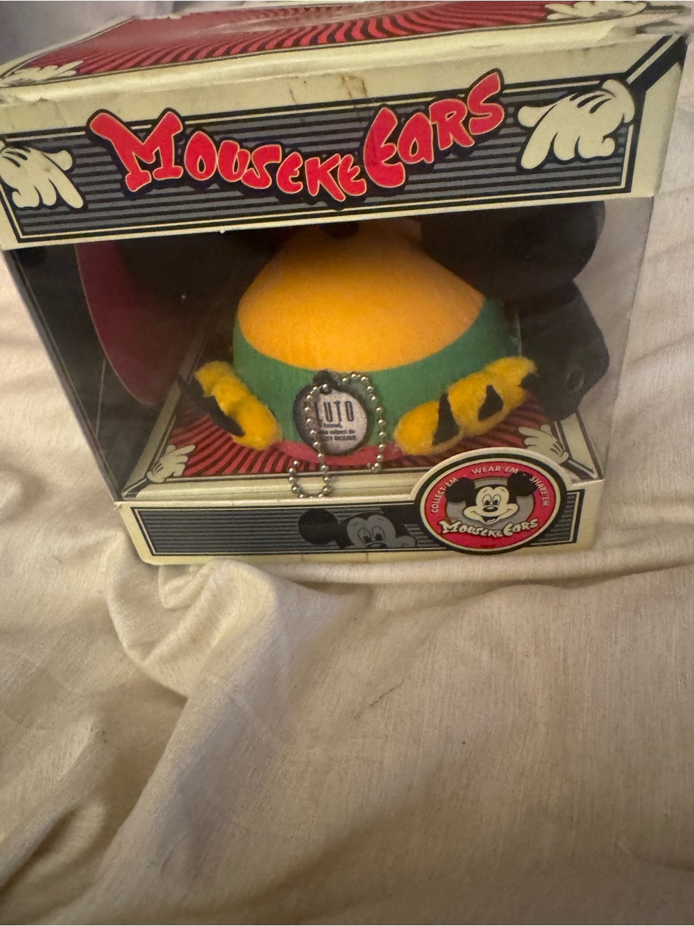 Mousekecars Collectible Plush Hat in Yellow, Green, Black retro antique Disney
